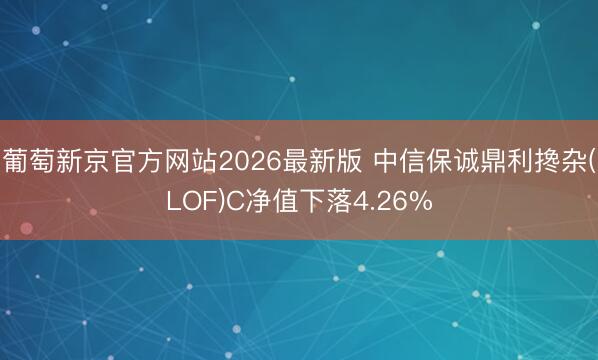 葡萄新京官方网站2026最新版 中信保诚鼎利搀杂(LOF)C净值下落4.26%