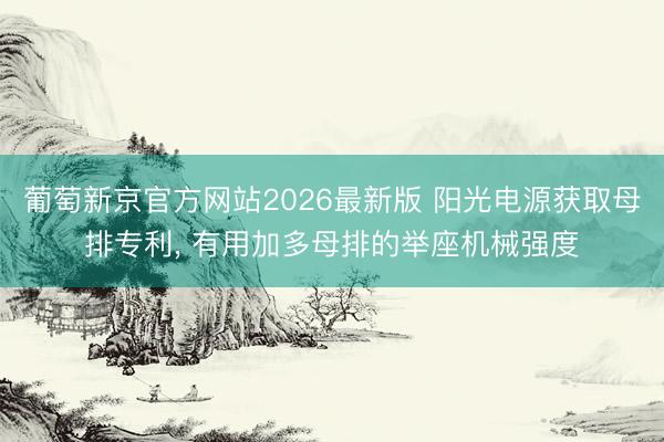 葡萄新京官方网站2026最新版 阳光电源获取母排专利， 有用加多母排的举座机械强度