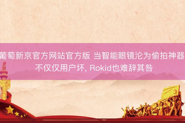 葡萄新京官方网站官方版 当智能眼镜沦为偷拍神器， 不仅仅用户坏， Rokid也难辞其咎