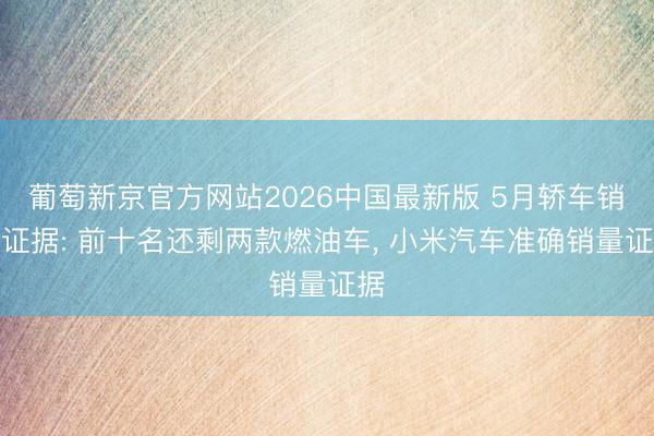 葡萄新京官方网站2026中国最新版 5月轿车销量证据: 前十名还剩两款燃油车， 小米汽车准确销量证据