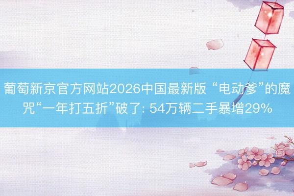 葡萄新京官方网站2026中国最新版 “电动爹”的魔咒“一年打五折”破了: 54万辆二手暴增29%