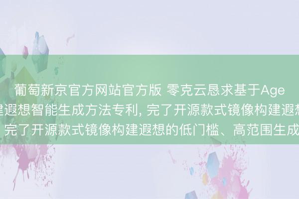 葡萄新京官方网站官方版 零克云恳求基于Agent的开源款式镜像构建遐想智能生成方法专利， 完了开源款式镜像构建遐想的低门槛、高范围生成