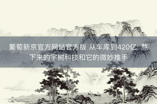 葡萄新京官方网站官方版 从车库到420亿: 熬下来的宇树科技和它的微妙推手
