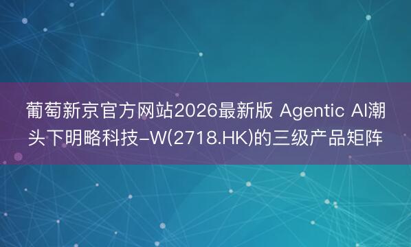 葡萄新京官方网站2026最新版 Agentic AI潮头下明略科技-W(2718.HK)的三级产品矩阵
