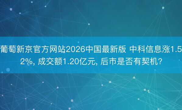 葡萄新京官方网站2026中国最新版 中科信息涨1.52%， 成交额1.20亿元， 后市是否有契机?