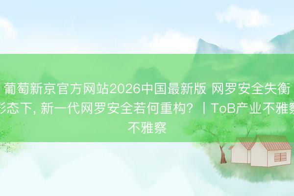 葡萄新京官方网站2026中国最新版 网罗安全失衡形态下， 新一代网罗安全若何重构? 丨ToB产业不雅察