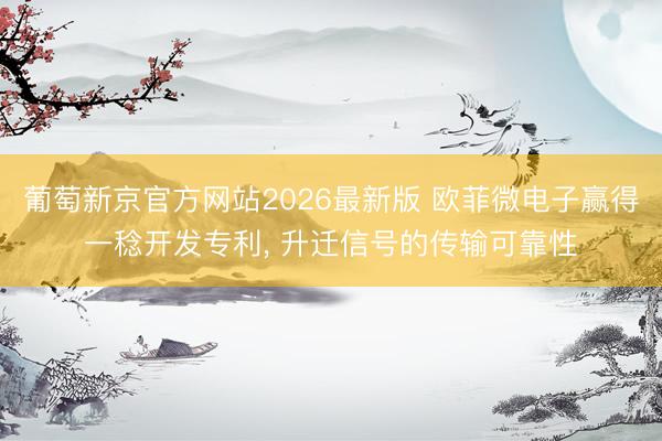 葡萄新京官方网站2026最新版 欧菲微电子赢得一稔开发专利， 升迁信号的传输可靠性