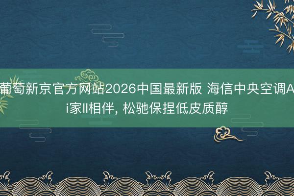 葡萄新京官方网站2026中国最新版 海信中央空调Ai家II相伴， 松驰保捏低皮质醇