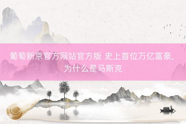 葡萄新京官方网站官方版 史上首位万亿富豪, 为什么是马斯克