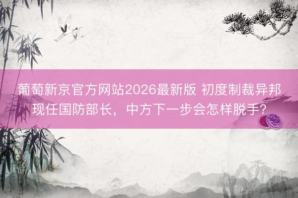 葡萄新京官方网站2026最新版 初度制裁异邦现任国防部长，中方下一步会怎样脱手？